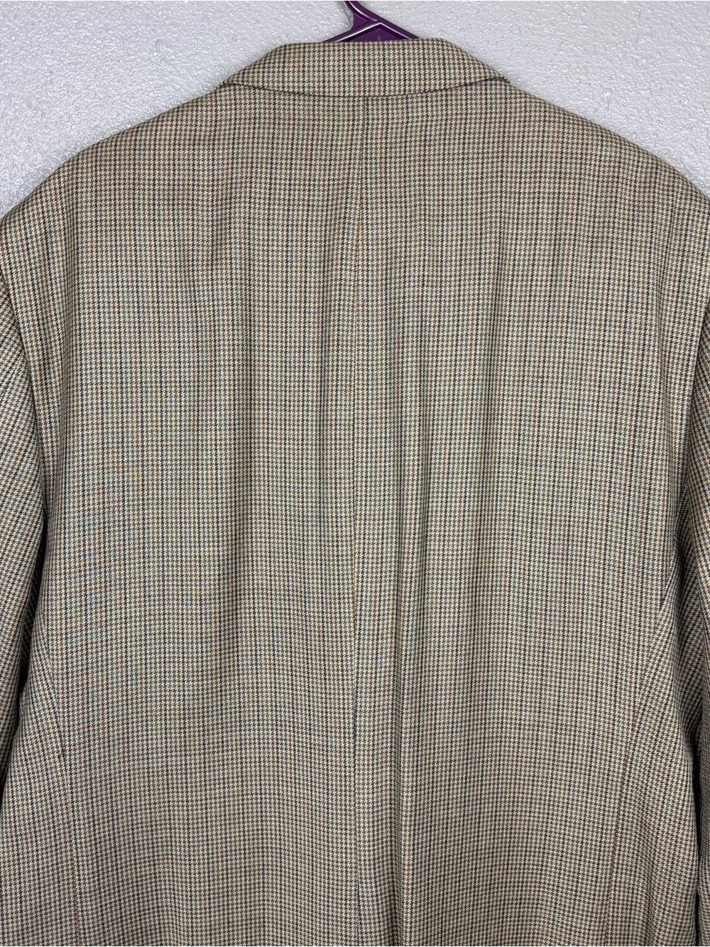 Lauren Ralph Lauren Green Label Silk/Wool Tweed Blazer 44R Beige Houndstooth